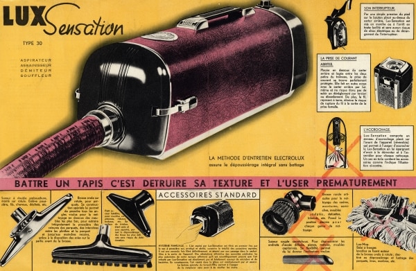 Vacuum cleaner. ad brochure from France
